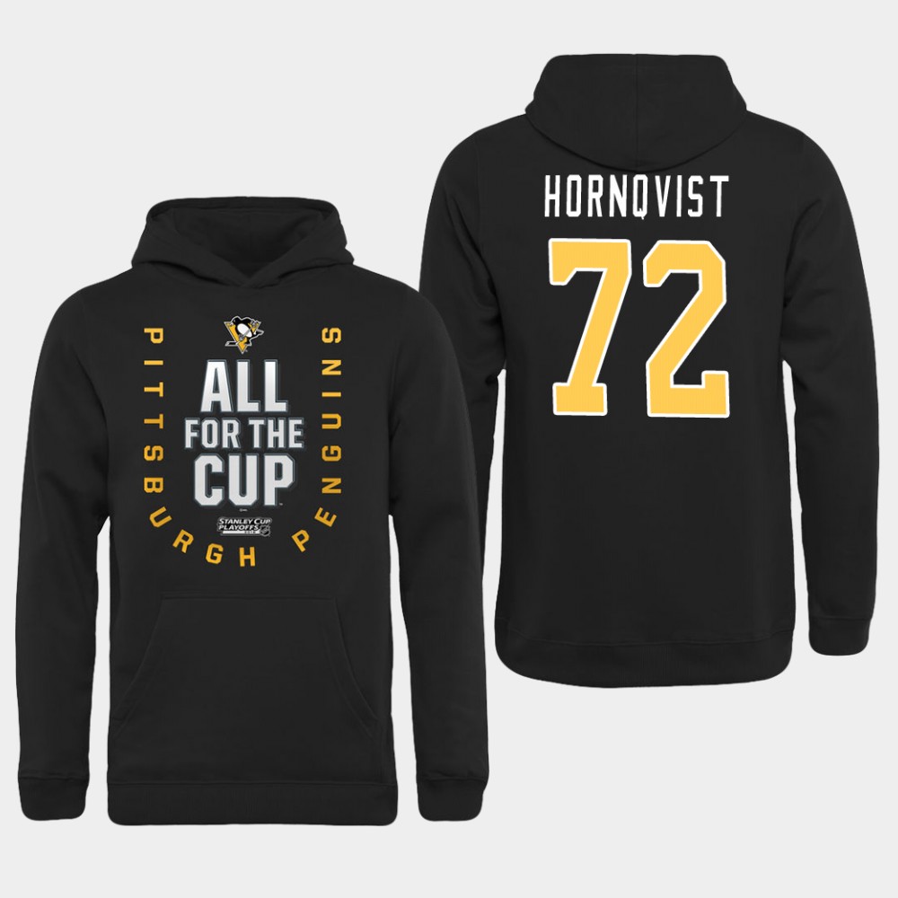 Men NHL Pittsburgh Penguins #72 Hornqvist black All for the Cup Hoodie